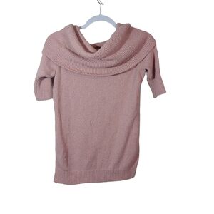 𝅺lucky BRAND LADIES SHORT SLEEVE COWL NECK SWEATER- S